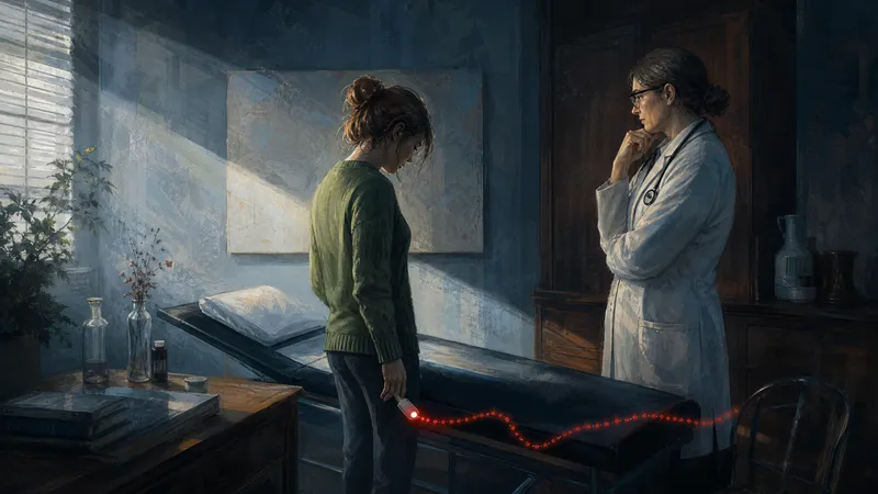 Illustration einer einfachen Pulsmessung im Stehen als diagnostischer Wendepunkt.